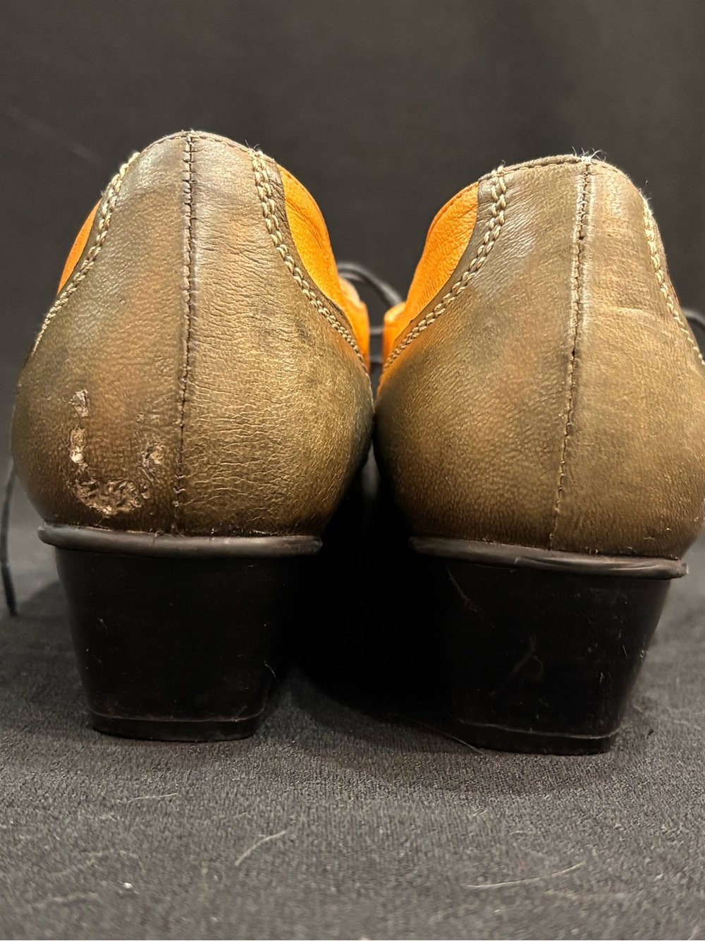 FIDJI Portugal Leather Lace-Up Oxfords EU 40 US 9 Olive Tan Artisan Lagenlook - Picture 3 of 10